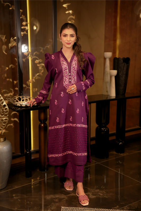 Ronaq - Hand-Embroidered Lawn 2pc